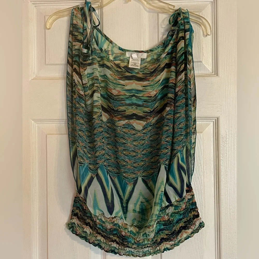 Host Pick!!! LOVE FIRE Adjustable Strap Cold Shoulder Butterfly Sleeve Sheer - Picture 8 of 10